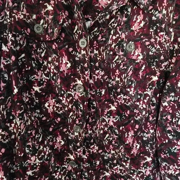 Cj Banks Maroon, Gray & Pink Long Sleeve Jacket Women Size 2X - Picture 5 of 12